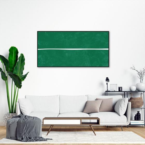 Imagem de Quadro Verde Linha Minimalista 120x60 Filete Preto Moldura Filete, Preta