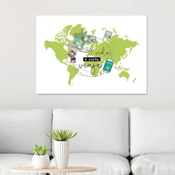 Imagem de Quadro Viaje A Vida É Curta 33x24cm - com vidro