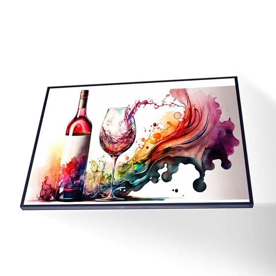 Imagem de Quadro Vinho Colorido Canvas Com Vidro