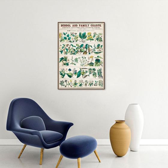 Imagem de Quadro Vintage Botânica Flores e Plantas 86x60 Filete Marrom Moldura Filete, Marrom Cafe