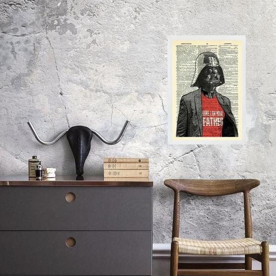 Quadro Vintage Darth - Your Father 33X24Cm - Com Vidro - Quadros On-Line Imagem de Quadro Vintage Darth - Your Father 33X24Cm - Com Vidro