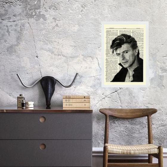 Imagem de Quadro Vintage David Bowie 33x24cm - com vidro