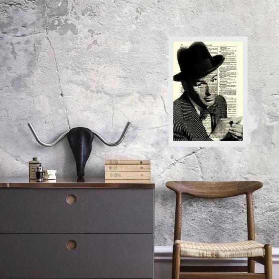 Imagem de Quadro Vintage Frank Sinatra 24x18cm - com vidro