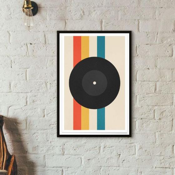 Imagem de Quadro Vintage Music Poster - Record 24x18cm