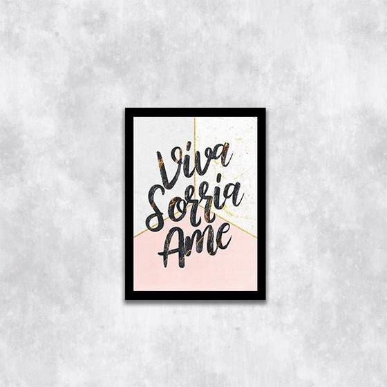 Imagem de Quadro Viva, Sorria, Ame 33x24cm - com vidro