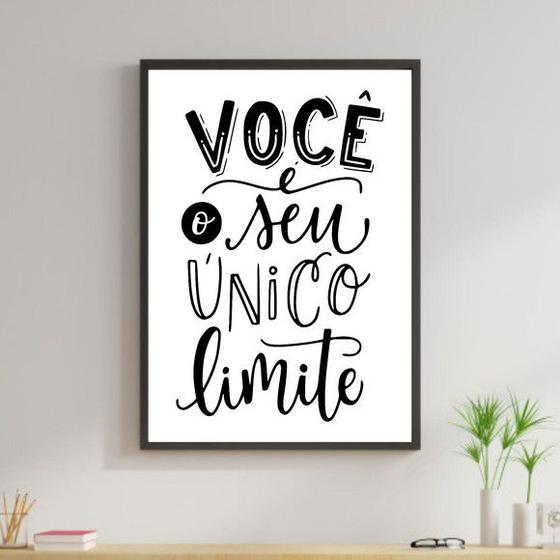 Imagem de Quadro Você é Seu Único Limite - Branco 33x24cm - com vidro