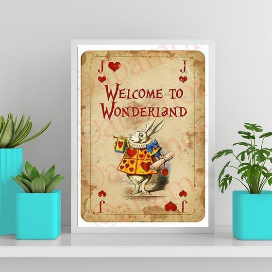 Imagem de Quadro Welcome To Wonderland 24x18cm - com vidro