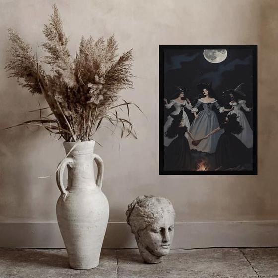 Imagem de Quadro Wicca Ritual Das Bruxas 24X18Cm - Com Vidro