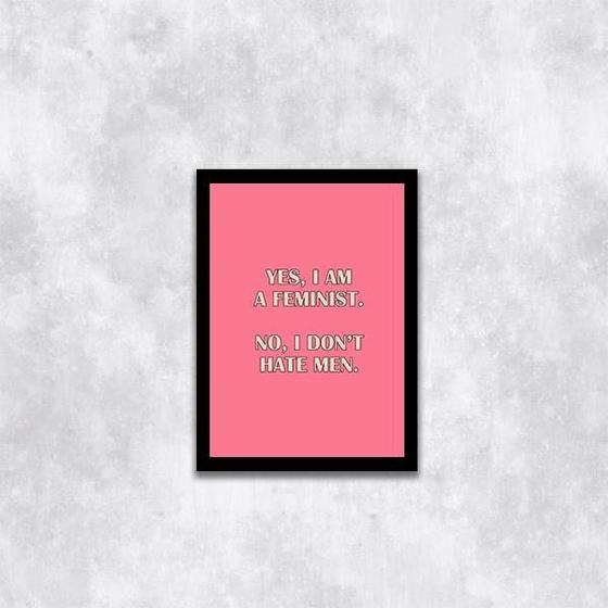 Imagem de Quadro Yes, I Am a Feminist 24x18cm - com vidro