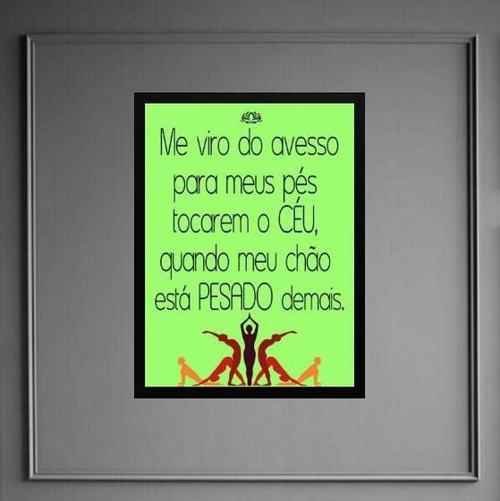 Imagem de Quadro Yoga Frase - Tocar O Céu 45X34Cm - Com Vidro