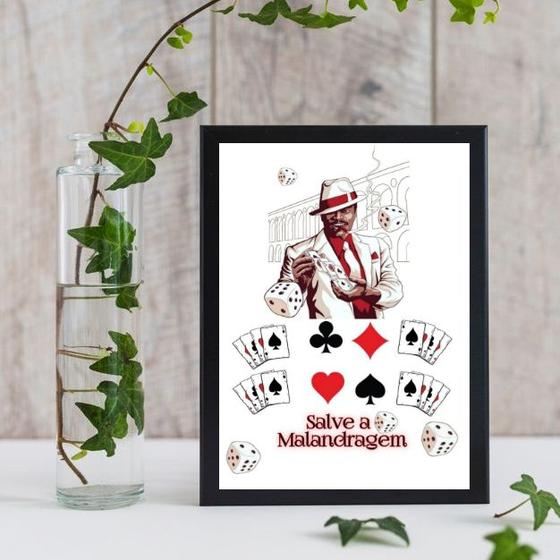 Imagem de Quadro Zé Pelintra Salve A Malandragem 33x24cm - com vidro