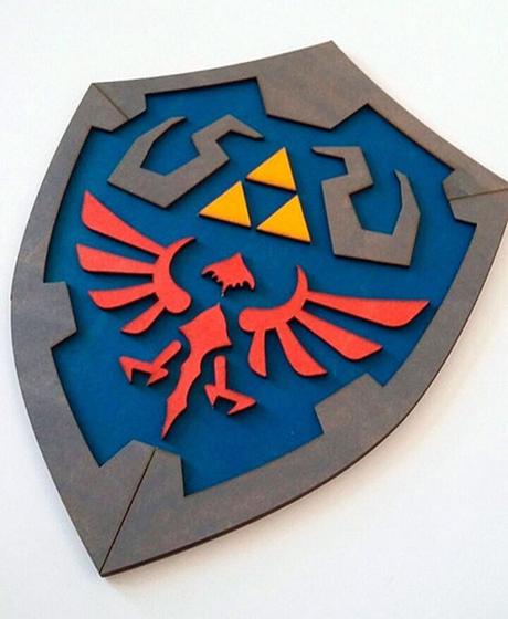 Imagem de Quadro Zelda Escudo Em Relevo, Decoração, Gamer, Bar 60cm