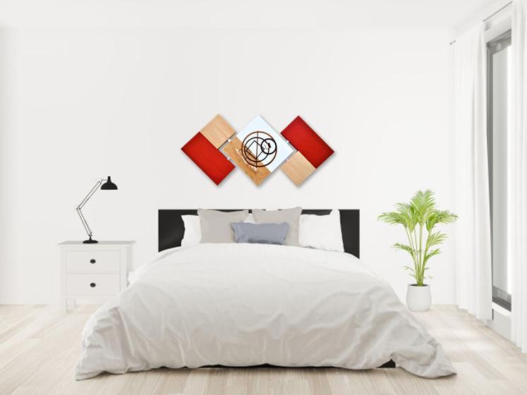 Imagem de Quadros de Decoracao Estilo Abstrato Vermelho Artesanal Luxo