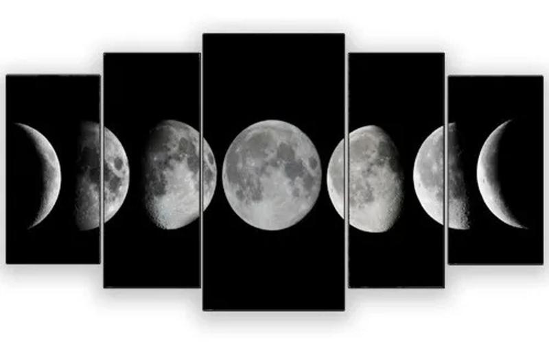 Imagem de Quadros Decorativo Fases Da Lua Anoitecer 128x60 Lindo N3