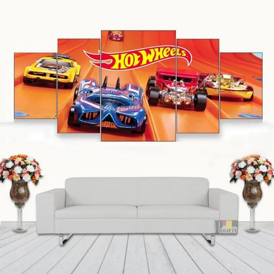 Imagem de Quadros Decorativo Hot Wheels Corrida 128x60 Lindo N03