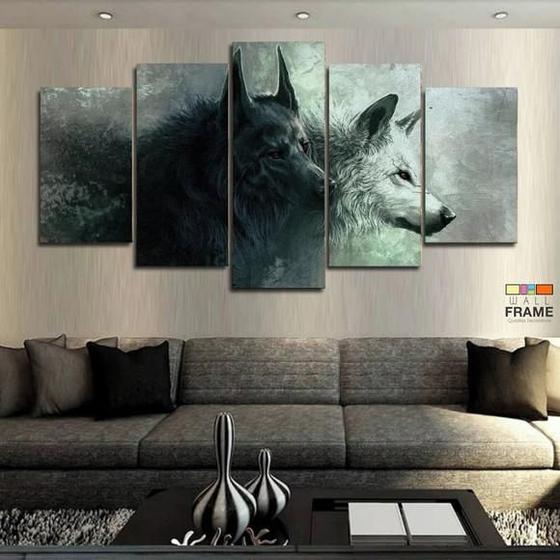 Imagem de Quadros Decorativos 2 Lobo 63x130mt em Tecido