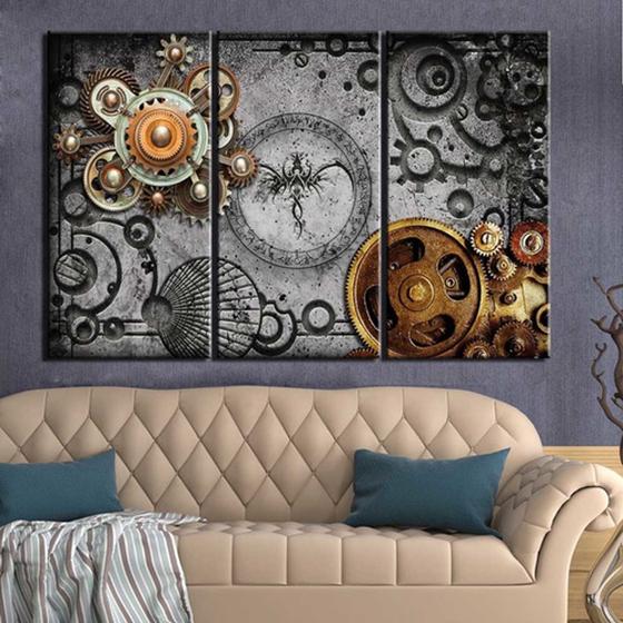 Imagem de Quadros Decorativos 3 Peças Engenharia Mecanica