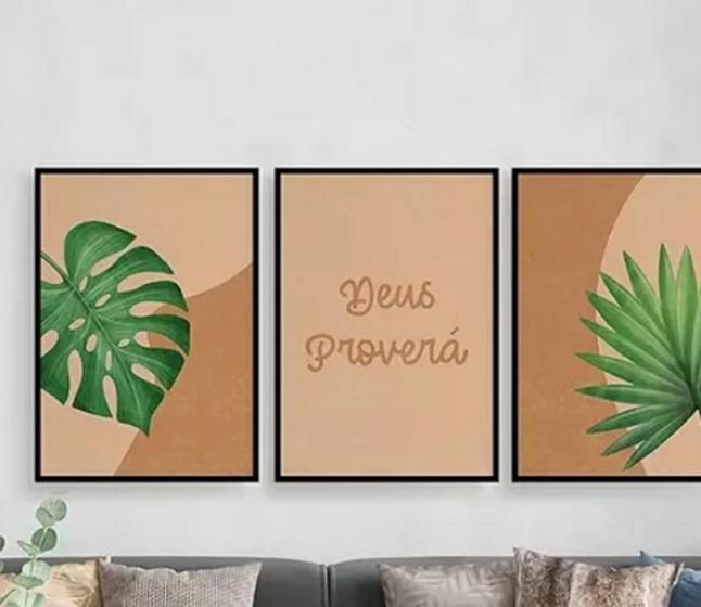 Imagem de quadros decorativos 4 k Deus Proverá - Folhas Costela De Adão"