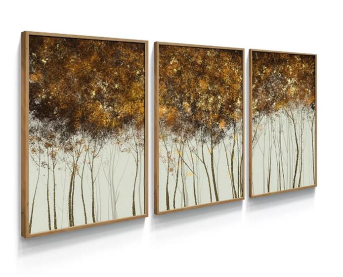 Imagem de quadros decorativos 4 k Floresta Outono Dourado Laranja"