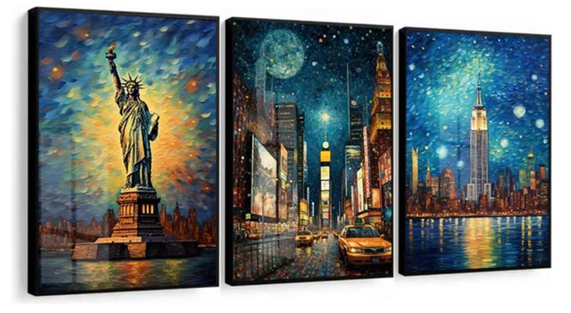 Imagem de quadros decorativos 4 k Pôster Nova York Colorido Cidade"