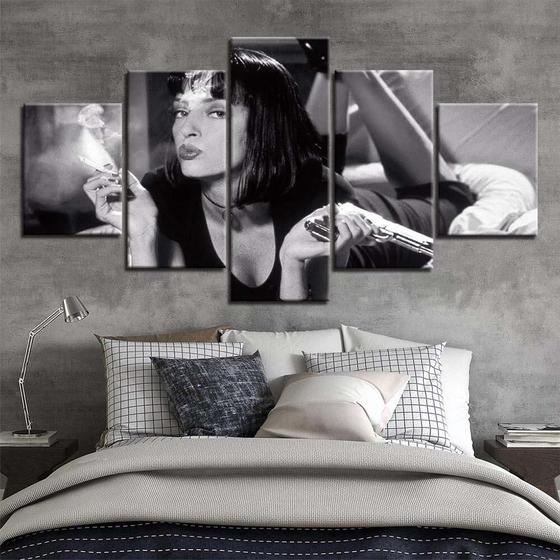 Imagem de Quadros Decorativos 5 Peças Pulp Ficção Filme Mia Wallace