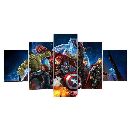 Imagem de Quadros Decorativos 5 Peças Vingadores Guerra Infinita