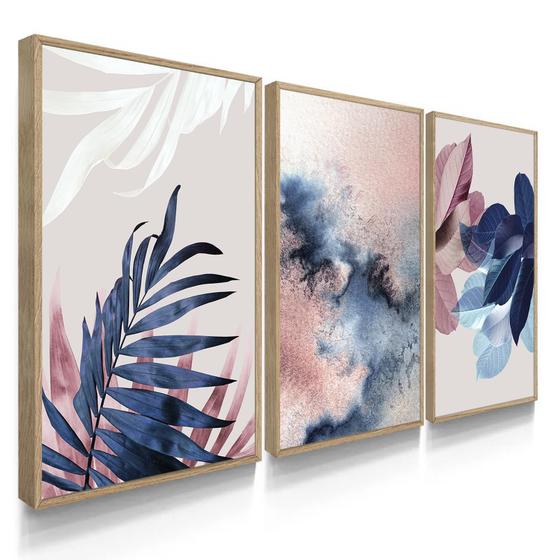 Imagem de Quadros Decorativos Aquarela Azul Rosé