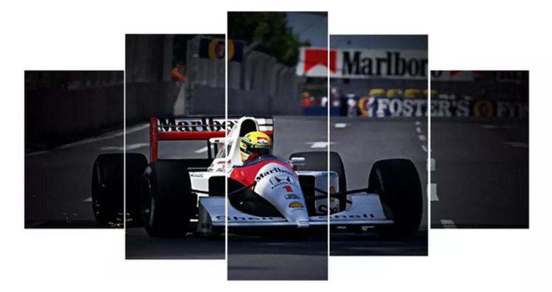 Imagem de quadros decorativos Carro Ayrton Senna Mclaren Corrida"