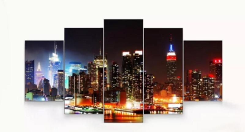 Imagem de Quadros Decorativos Cidade -noite Iluminada"