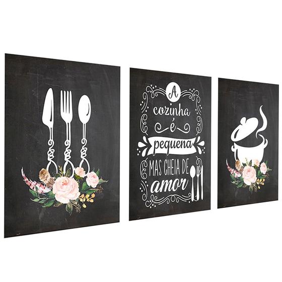 Imagem de Quadros Decorativos Cozinha Panela e Talher Copa Sala Àrea Gourmet PMG