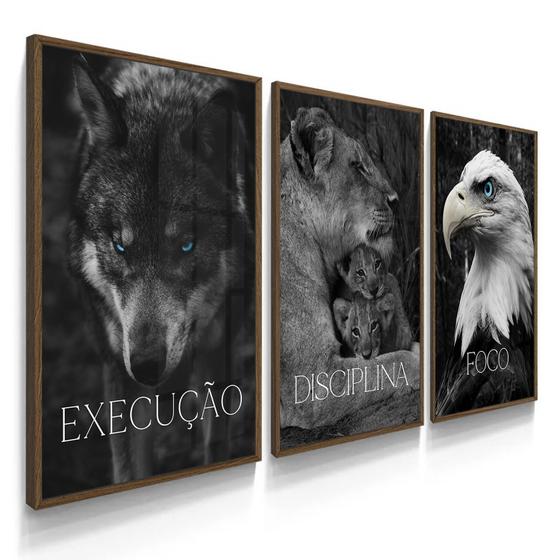 Imagem de Quadros Decorativos Disciplina Leoa Motivacional