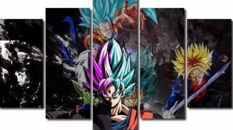 Imagem de quadros decorativos Dragon Ball Goku Super Sayaj"