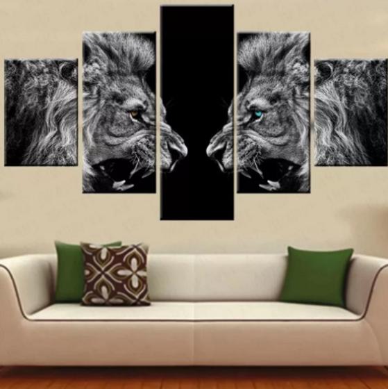 Imagem de quadros decorativos Duelo De Leoes Feroz"