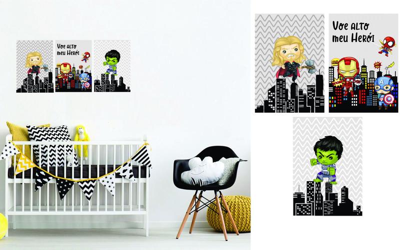 Imagem de Quadros Decorativos em MDF Vingadores Cute Baby