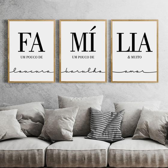 Imagem de Quadros Decorativos Família Moldura Mel