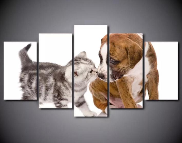 Imagem de Quadros Decorativos Filhotes Cão E Gato"