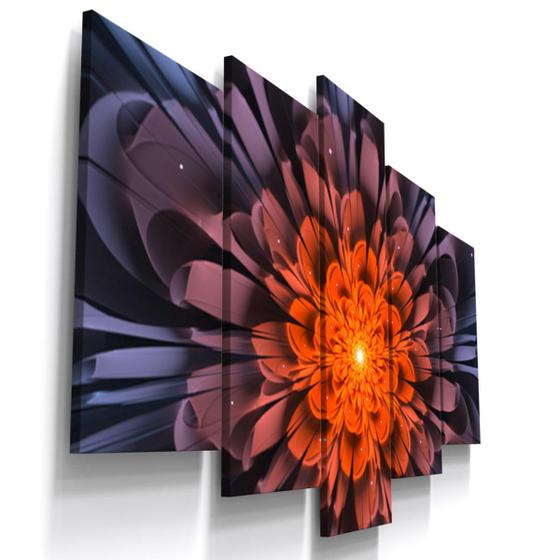 Imagem de Quadros Decorativos Flor Espectral Vitral Sala Quarto 