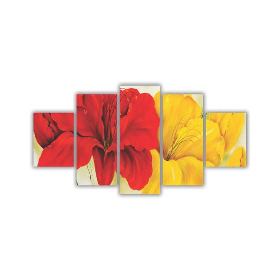 Imagem de Quadros Decorativos Floral Flores Vermelhas e Amarelas 2