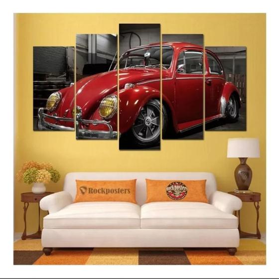 Imagem de quadros decorativos fusca vermelho"