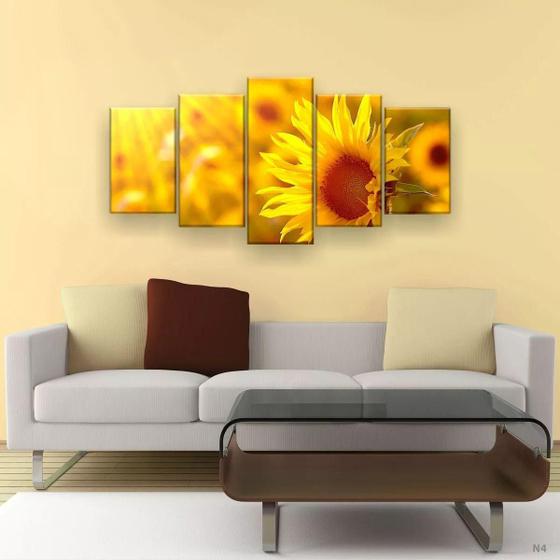 Imagem de Quadros Decorativos Girassol Hd Quarto Sala Kit