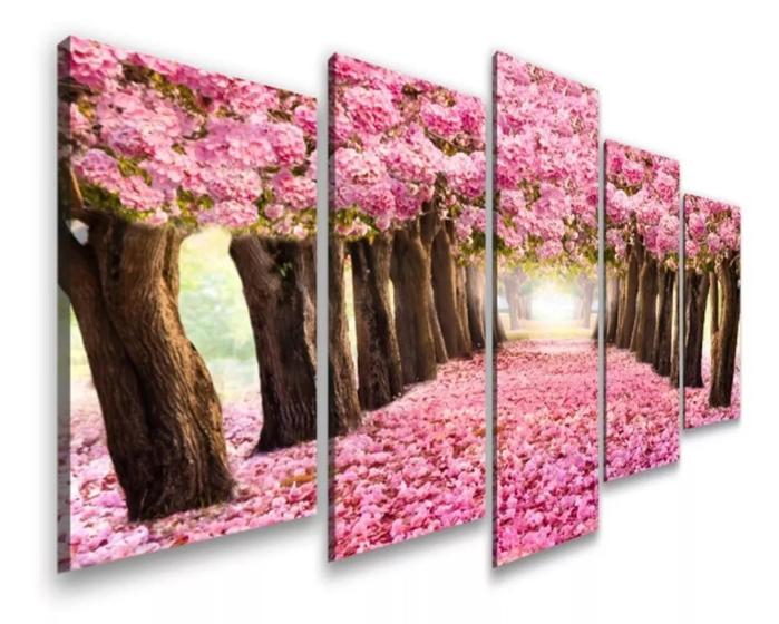 Imagem de quadros decorativos Ipê Rosa Caminho De Flores"