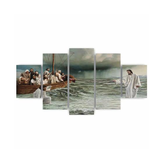 Imagem de Quadros Decorativos Jesus Andando Sobre as Aguas Sala Quarto