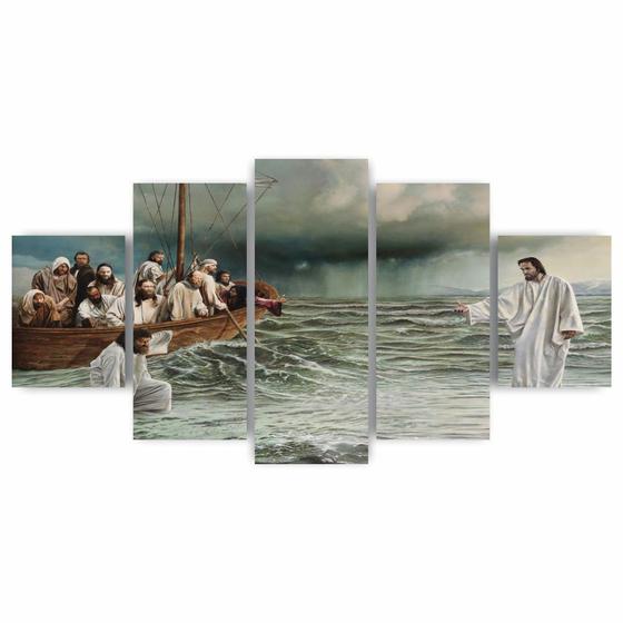 Imagem de Quadros Decorativos Jesus Andando Sobre as Aguas Sala Quarto