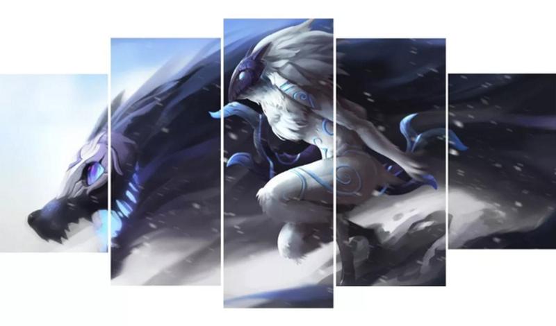 Imagem de quadros decorativos Kindred League Of Legends Game"