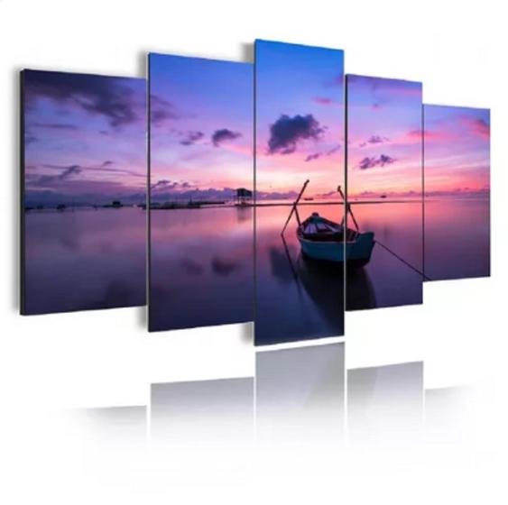 Imagem de quadros decorativos Mar Barco Amanhecer"