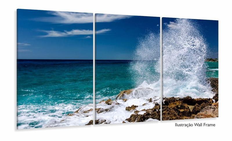 Imagem de Quadros Decorativos Mar Praia 120x60 3 peças em Tecido