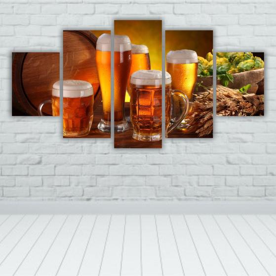 Imagem de Quadros Decorativos MDF Bebidas Copos de Cerveja