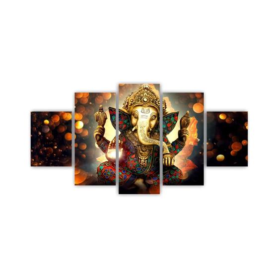 Imagem de Quadros Decorativos MDF Lord Ganesha Hindu Sala Quarto