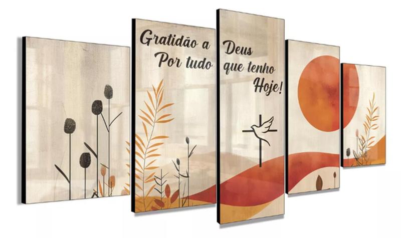 Imagem de Quadros Decorativos Minimalista Gratidão Abstrato "