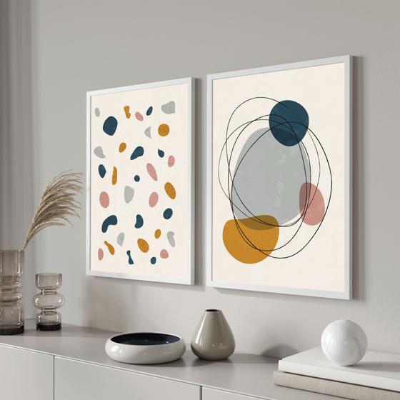 Imagem de Quadros Decorativos Moldura e vidro Abstrato quarela em linhas azul